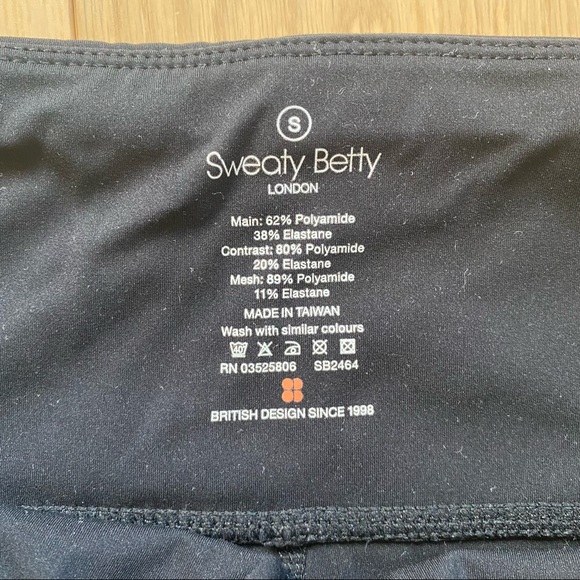 Sweaty Betty Power Wetlook Mesh Crop Leggings Black Size Small - Picture 9 of 9